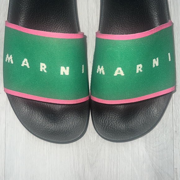 MARNI Green Pink Slides - Picture 3 of 4